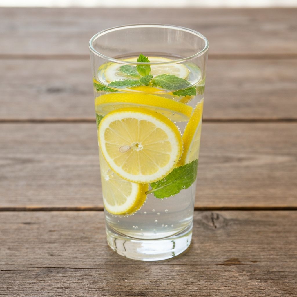 Wasser mit Zitrone und Minze